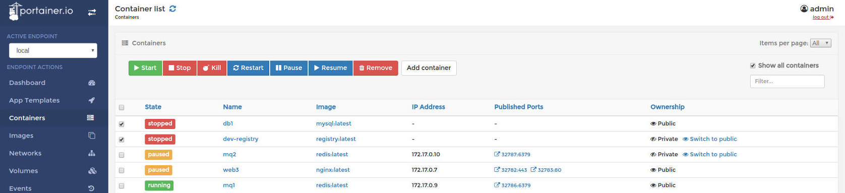 Portainer Screenshot