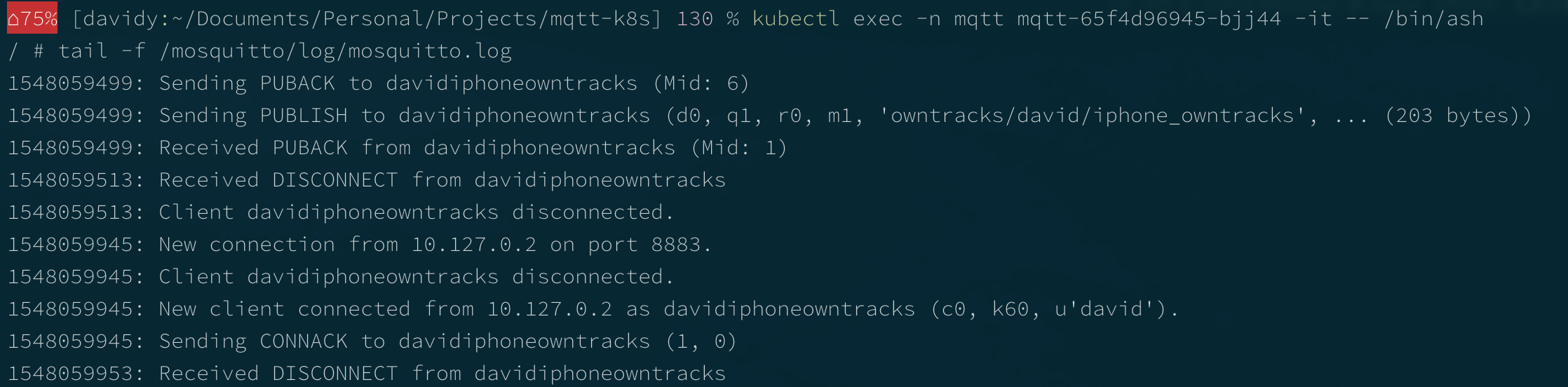 MQTT Screenshot