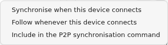 Persistent actions for a detected peer