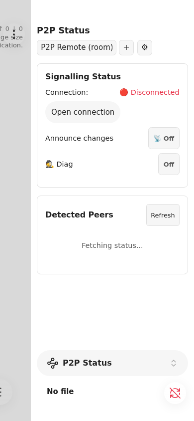 P2P Status in a mobile layout